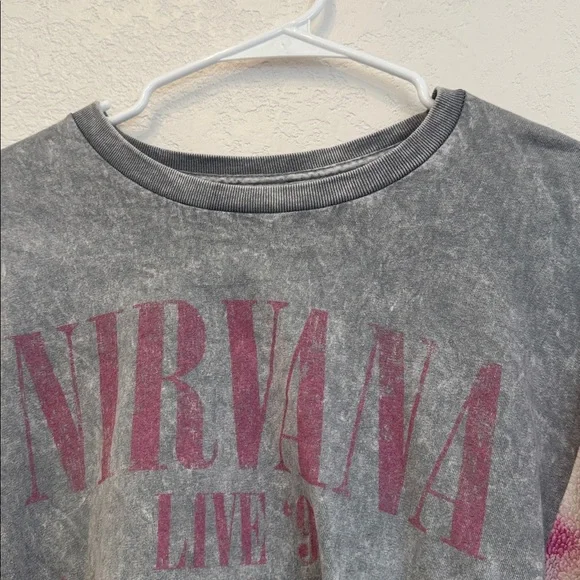 Upcycled Nirvana Gray and Pink Tie-Dye Sweatshirt NWOT - Picture 6 of 13